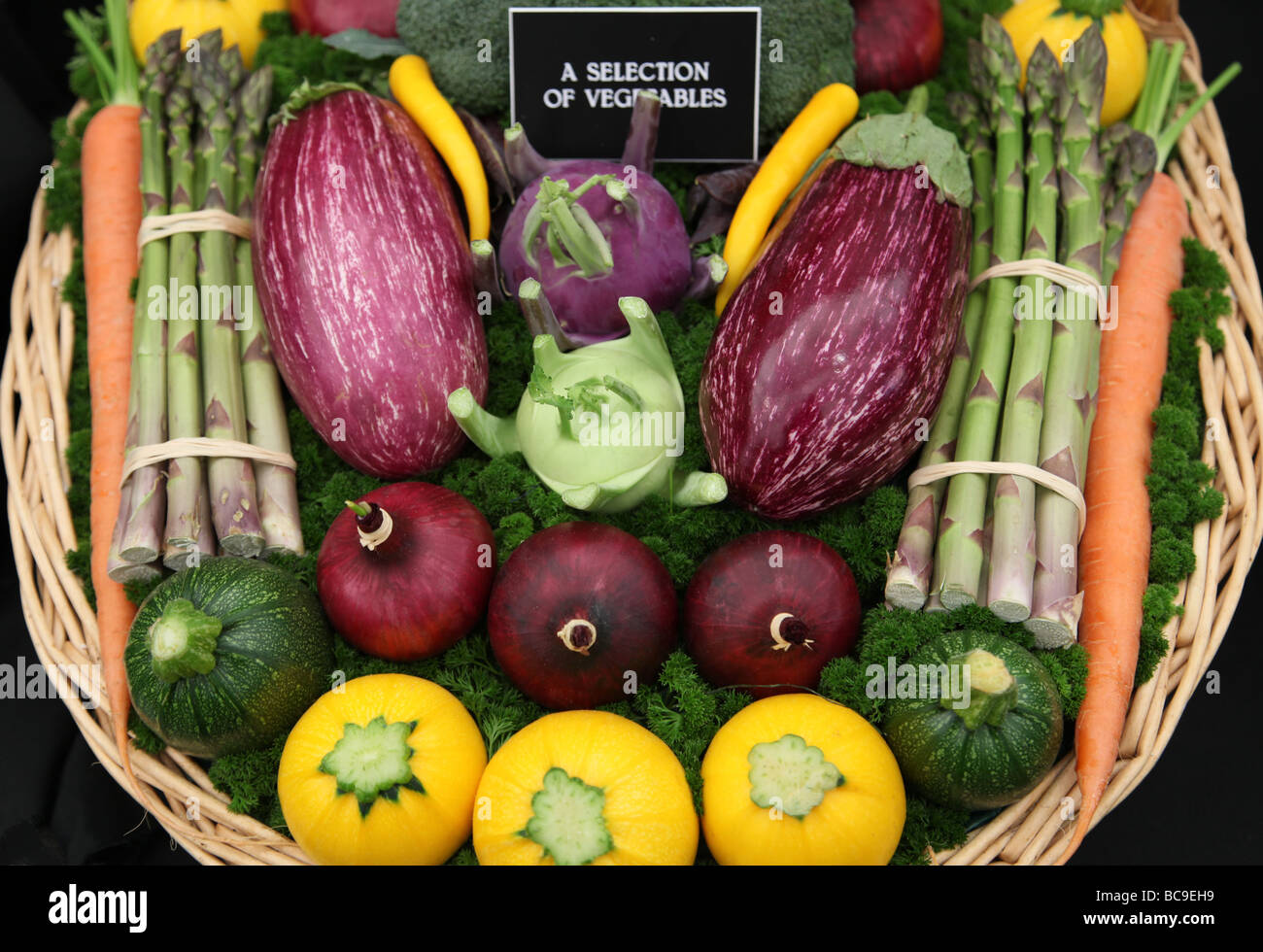 basket of assorted vegetables Stock Photo