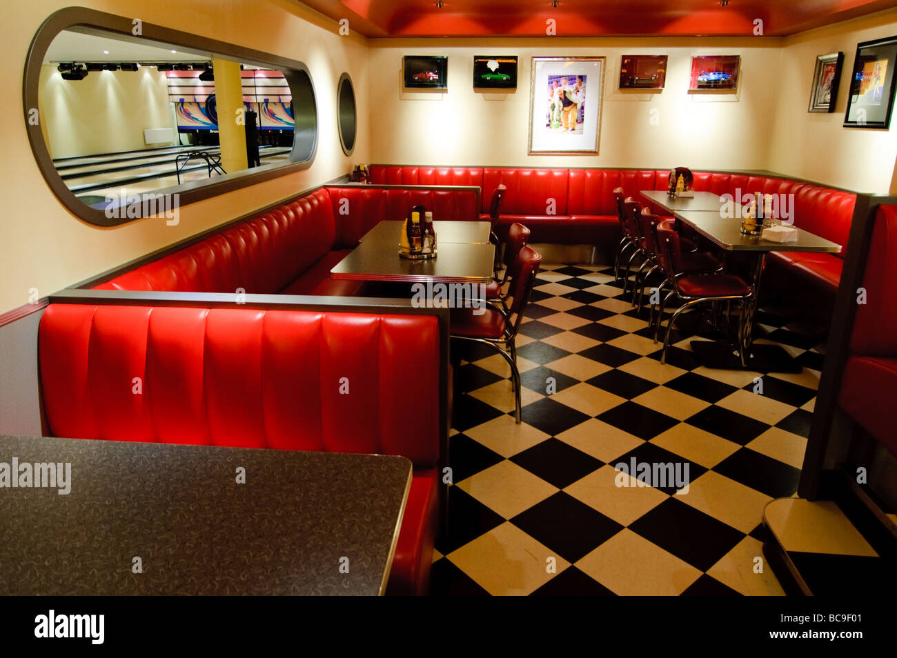 American style cafe in Doctor Holms hotel bowling, Geilo, Norway Stock