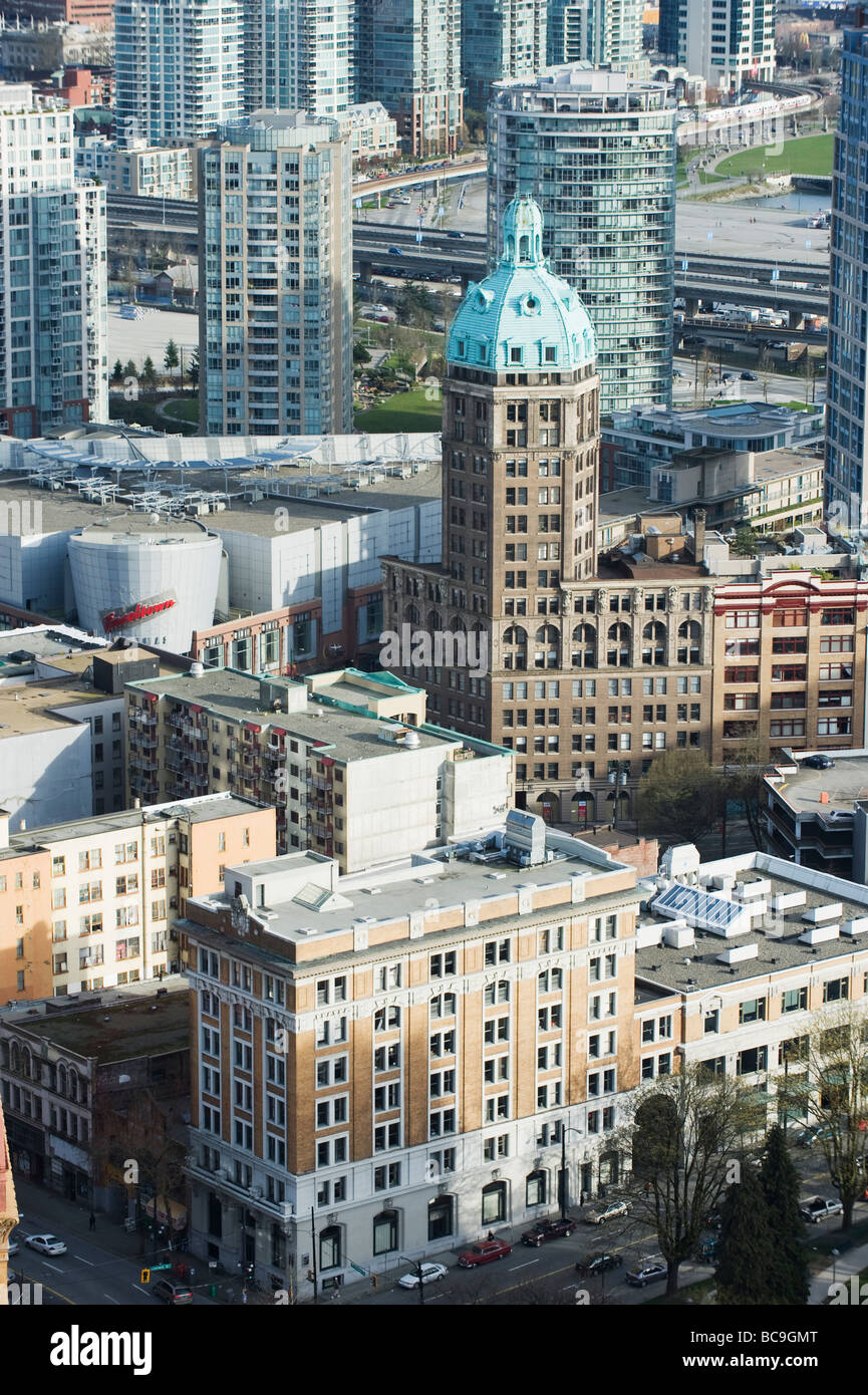 aerial view of downtown Gastown Vancouver British Columbia Canada Stock Photo