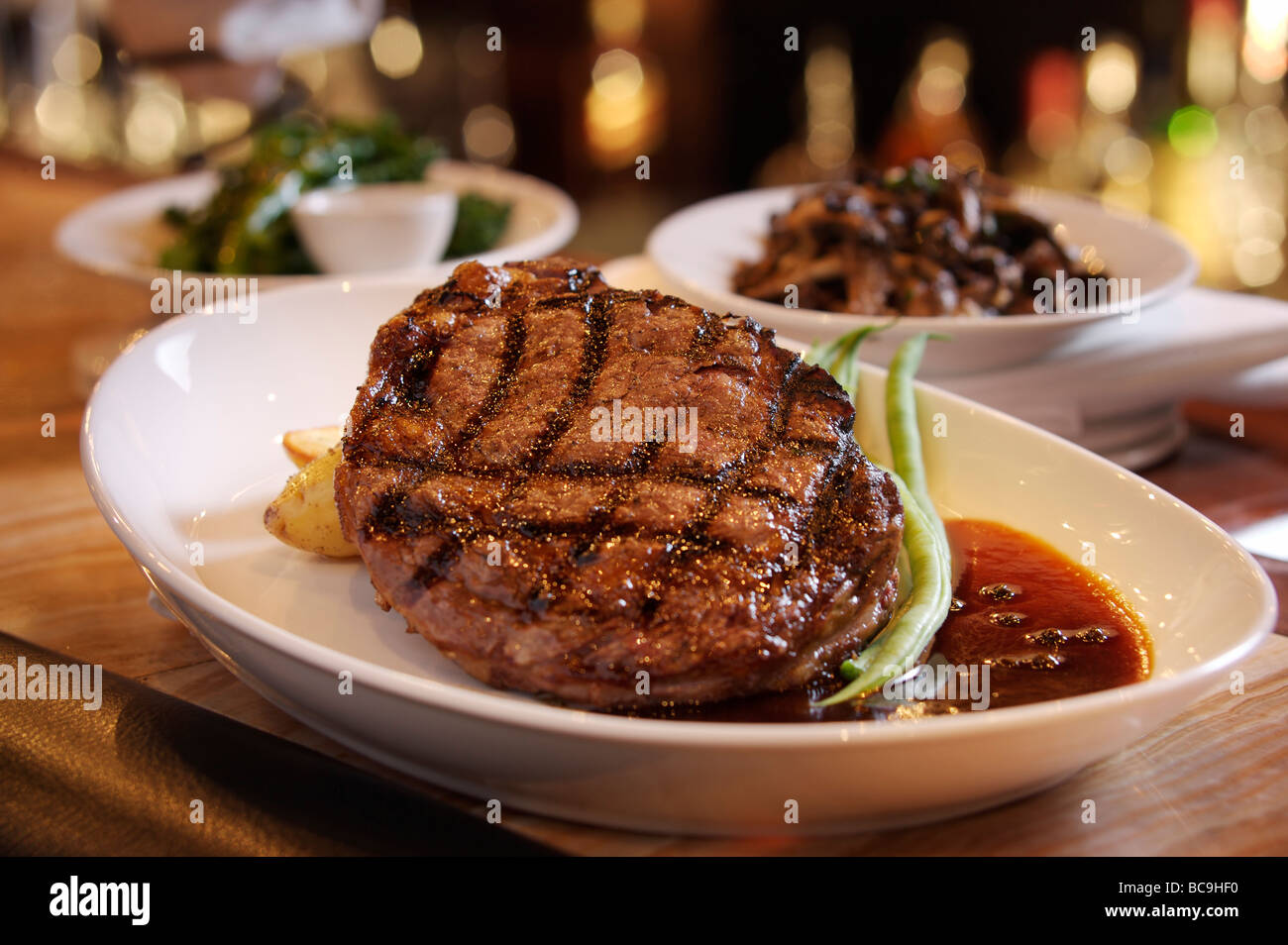 Grilled Beef Rib Eye Steak Stock Photo Alamy