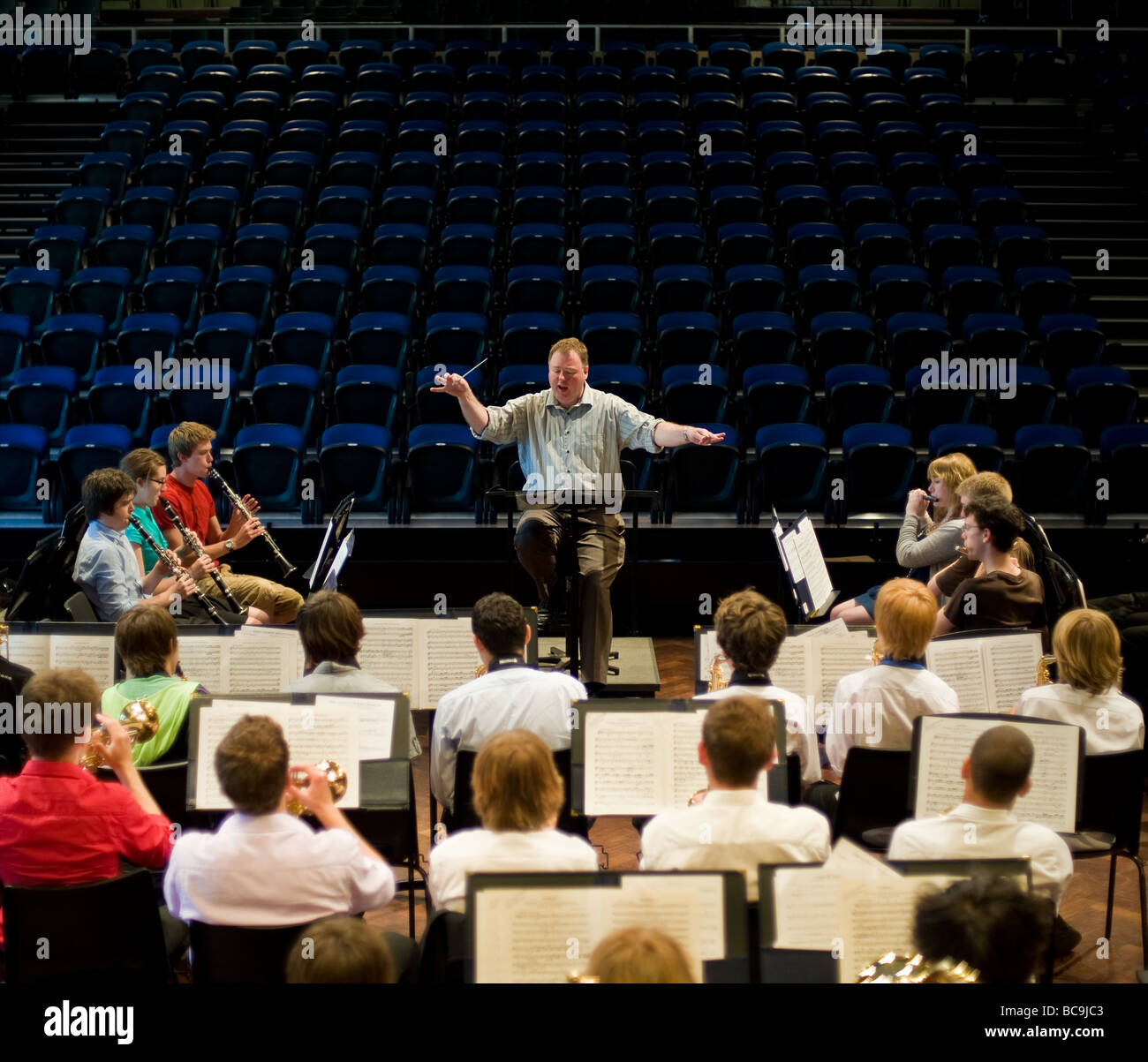 School music education.  A school orchestra in rehearsal. Stock Photo