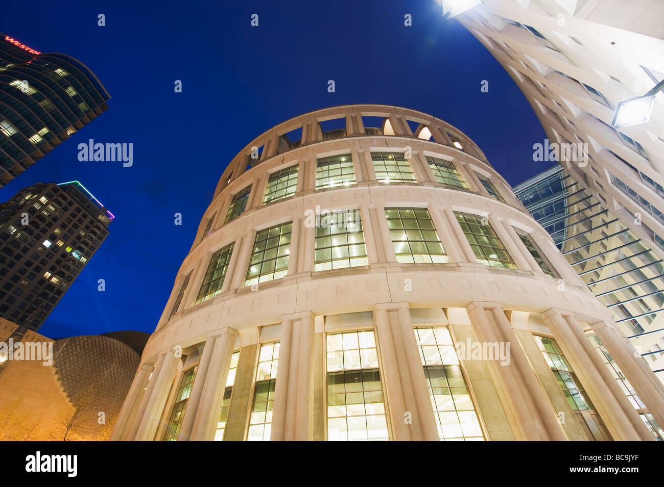 Vancouver Public Library designed by Moshe Safdie Vancouver British Columbia Canada Stock Photo