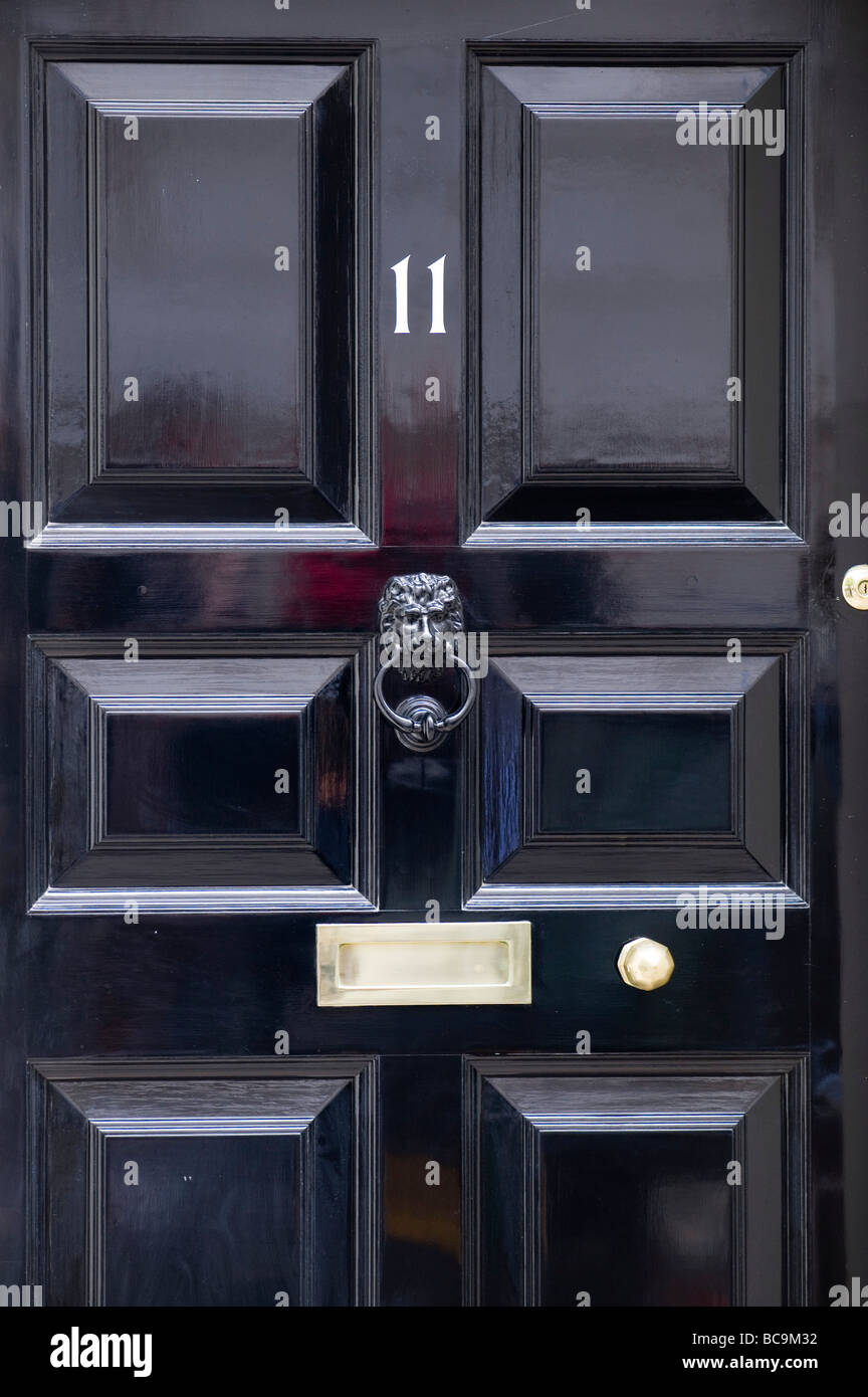 The door of 11 Downing Street London Stock Photo