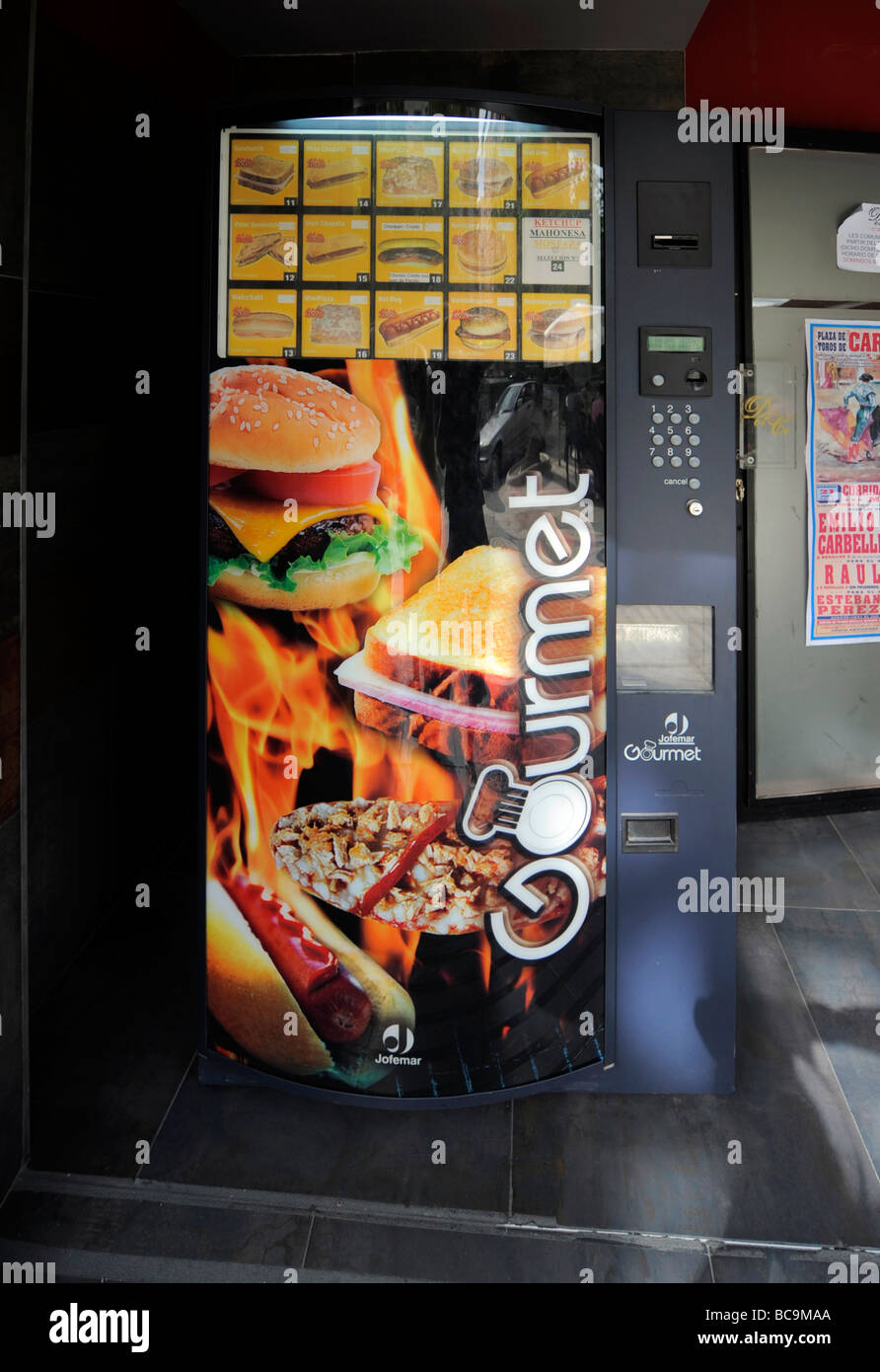 A hotdog and burger vending machine in Cartagena, Spain Stock Photo