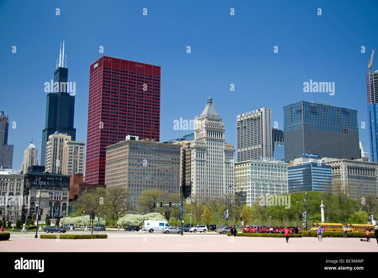 Grant Park located in the Loop community area of Chicago Illinois USA Stock Photo