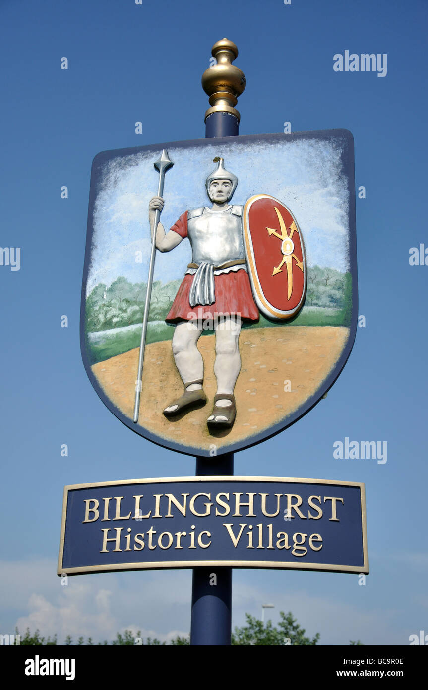Village sign, Billingshurst, West Sussex, England, United Kingdom Stock Photo