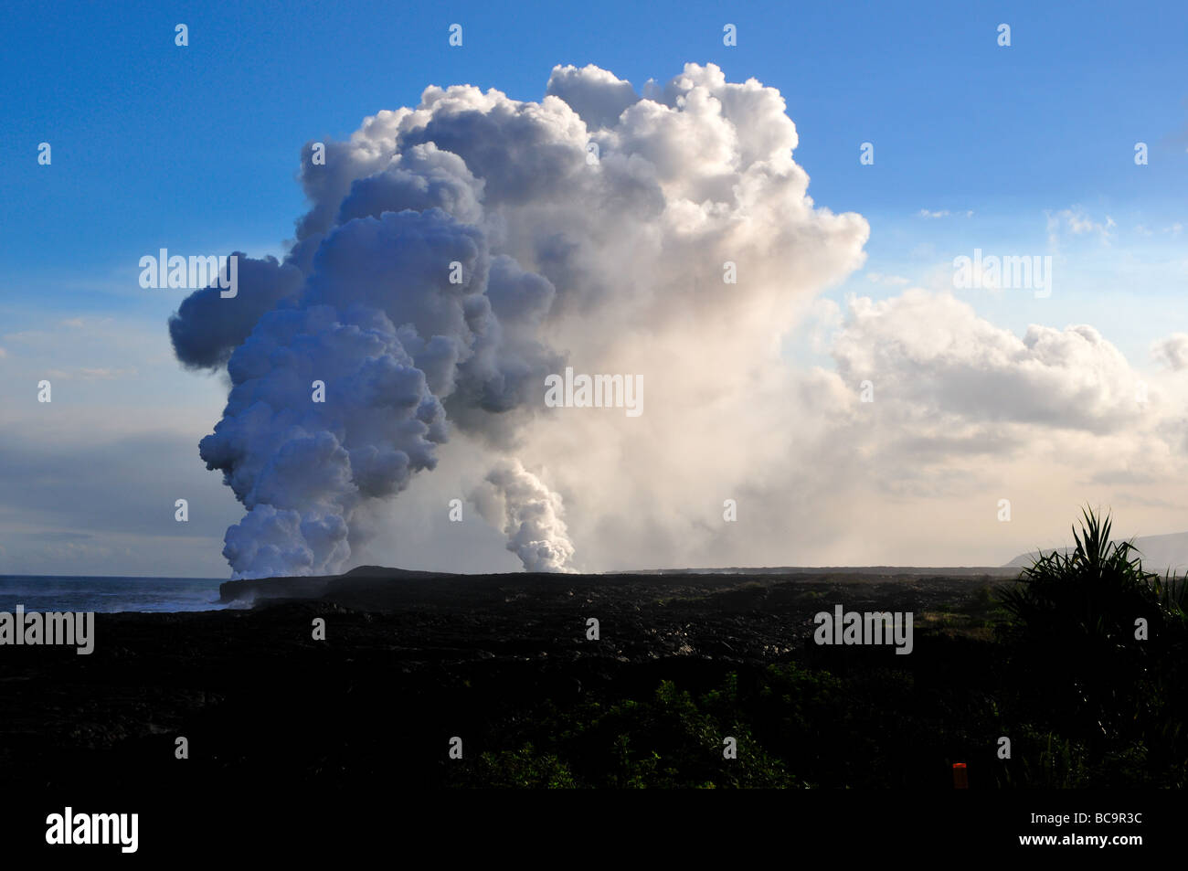 The Kilauea volcano, where lava meets the Pacific Ocean. Hawaii Volcanoes National Park, Hawaii