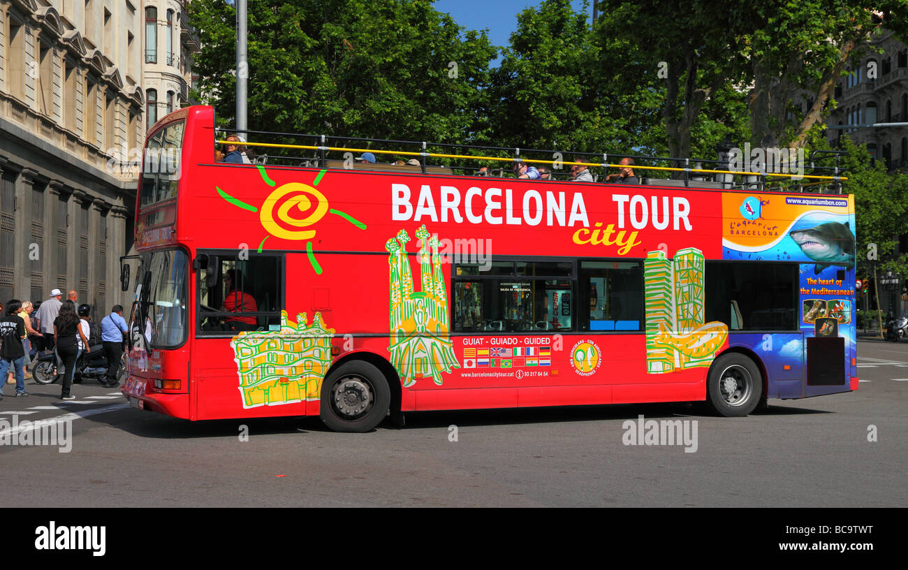 Tour bus Barcelona Catalunya Spain Stock Photo