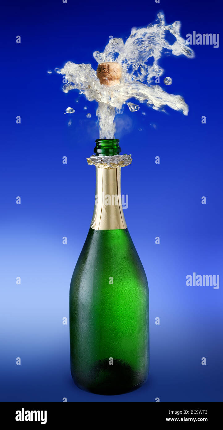 Sparks of champagne Stock Photo