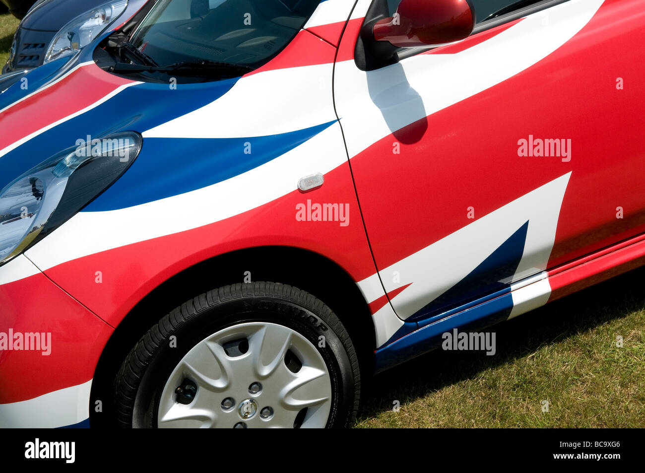 Union Jack Car On Flag Stock Photos & Union Jack Car On Flag Stock