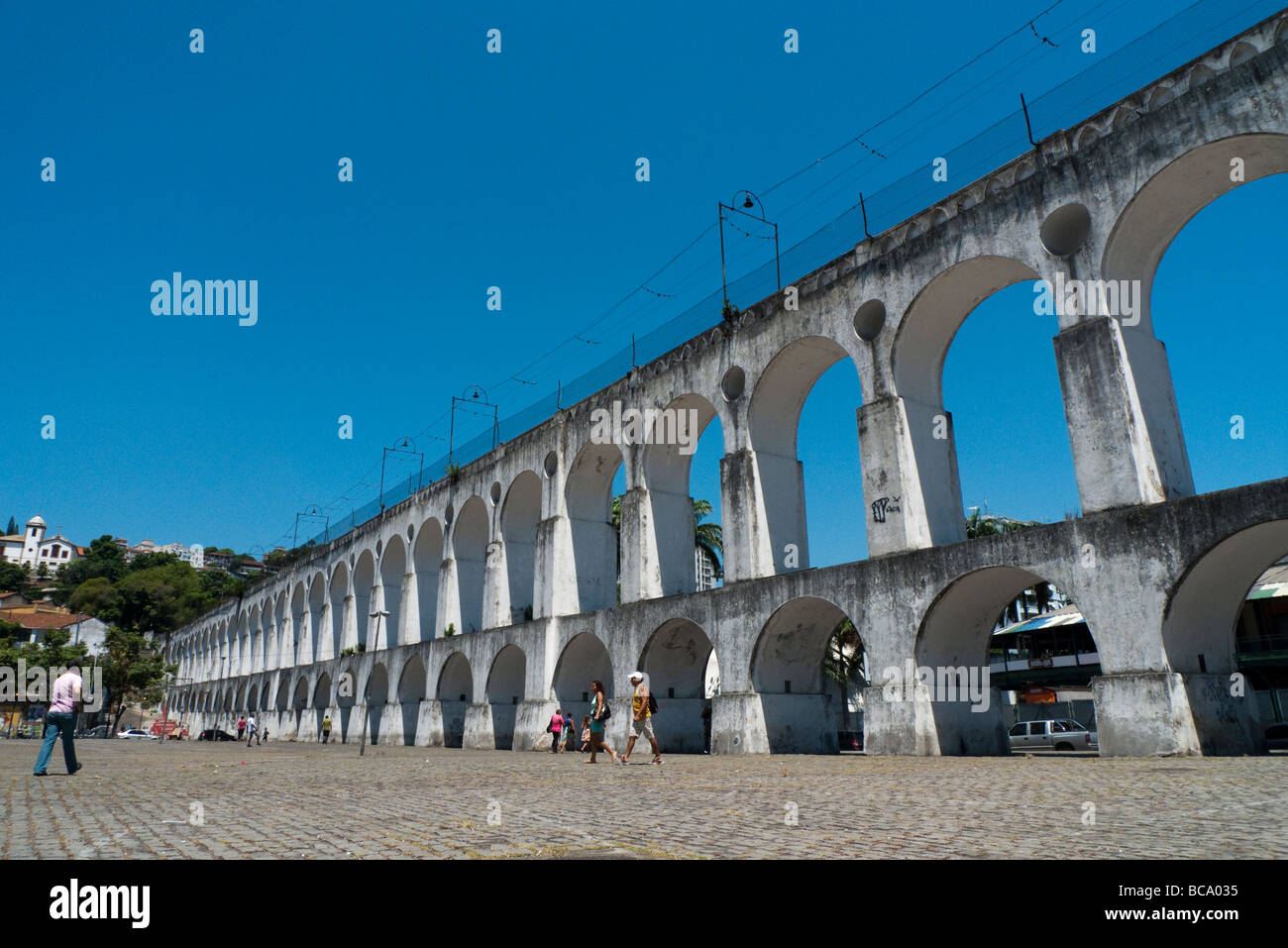 A photograph of the tram bridge in Rio de Janiero, Brazil Stock Photo