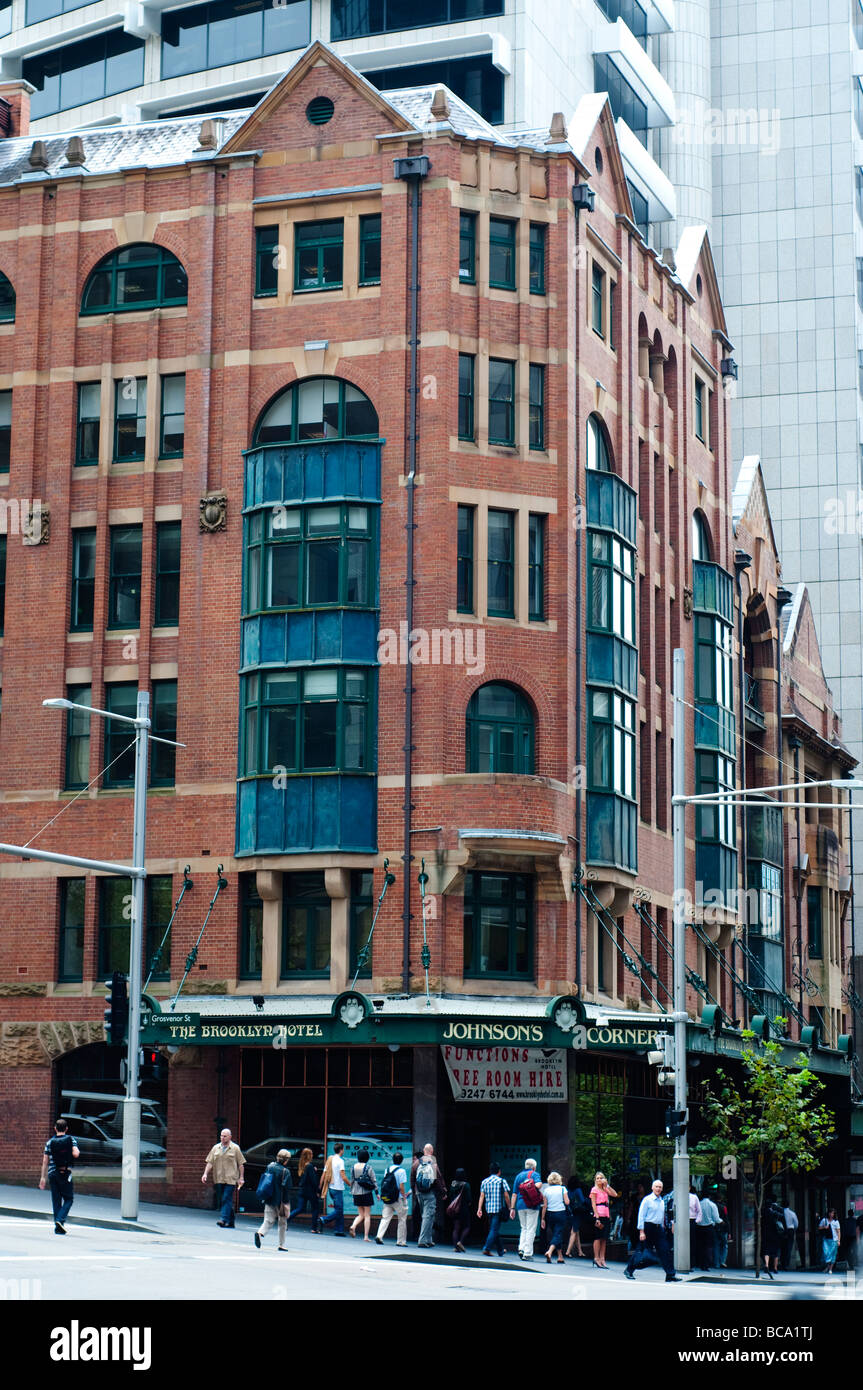 Brooklyn Hotel at Johnson's Corner on George Street, Sydney NSW Australia Stock Photo
