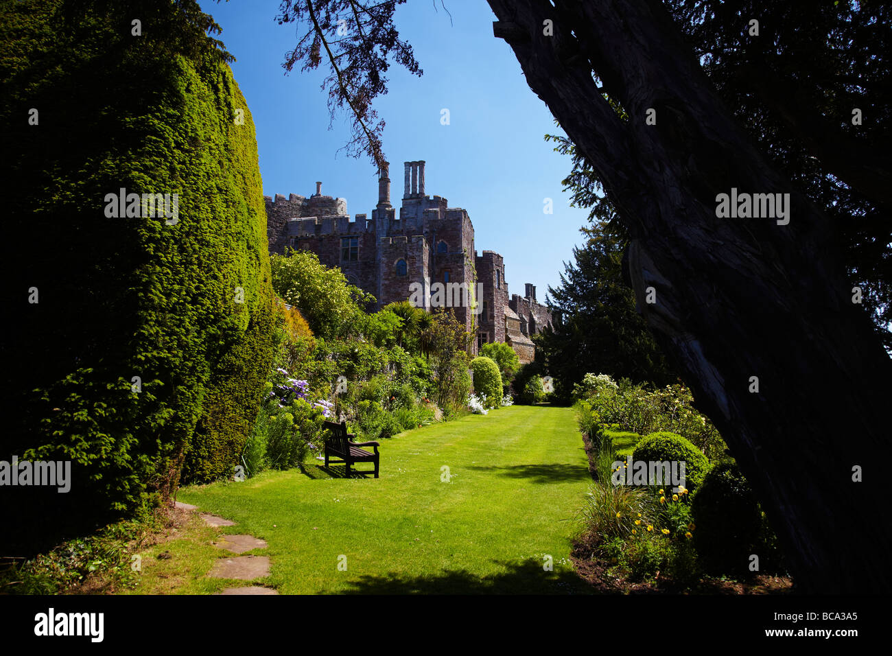 Gardens in Berkeley Castle, Gloucestershire, England, UK Stock Photo