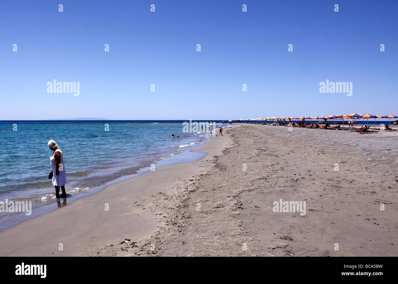 FRANGOKASTELLO BEACH ON THE GREEK ISLAND OF CRETE. Stock Photo