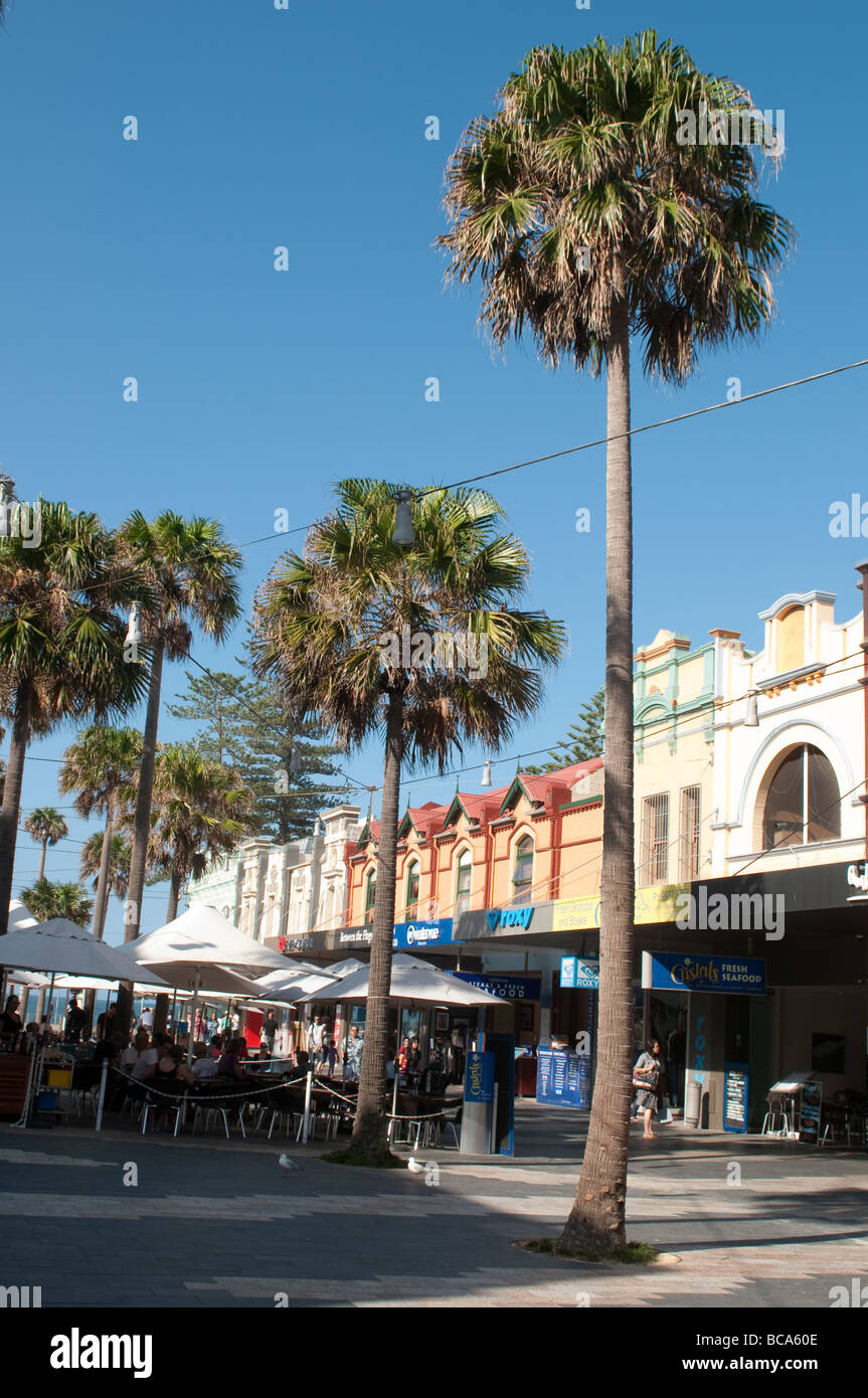 Restaurants on the Corso in Manly, Sydney, NSW, Australia Stock Photo