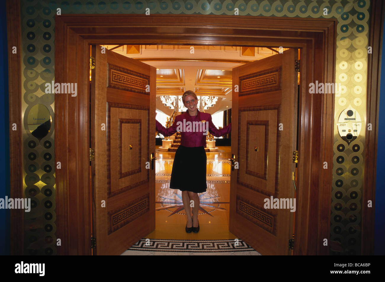 Entrance to the Royal Suite, Hotel Burj Al Arab, Luxury, Dubai, United Arab Emirates Stock Photo