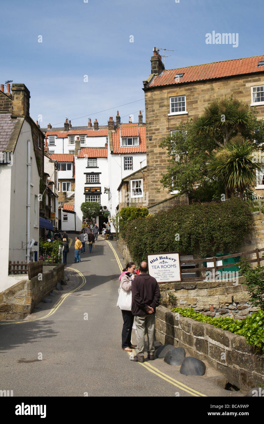 "New Road" in "Robin Hoods Bay", North Yorkshire, England, UK Stock