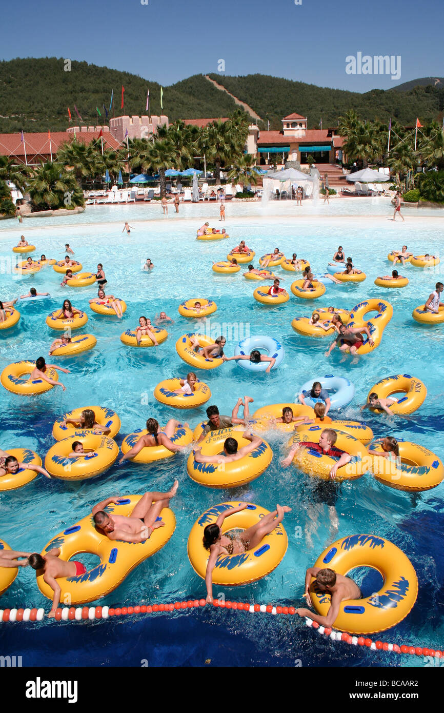 Aquapark entertainment pool Kusadasi Turkey Stock Photo