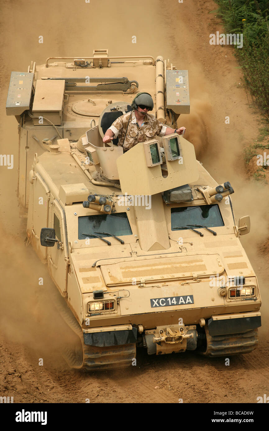 viking armoured vehicle manouvering at defence show in the uk 2009 Stock Photo