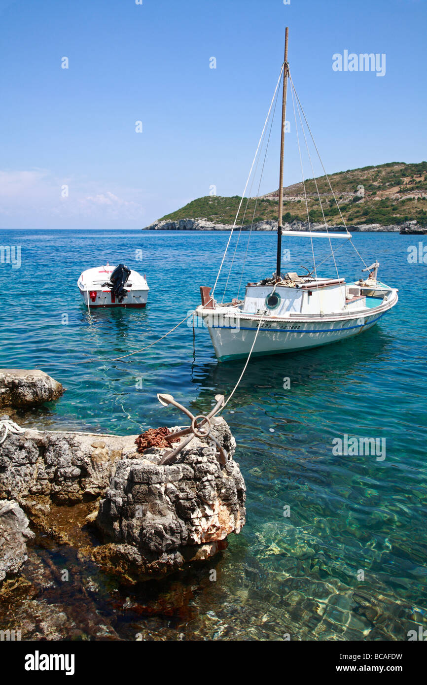 Makris Gialos Harbour Zante Zakynthos Ionian Island Greece EU European Union Europe Stock Photo