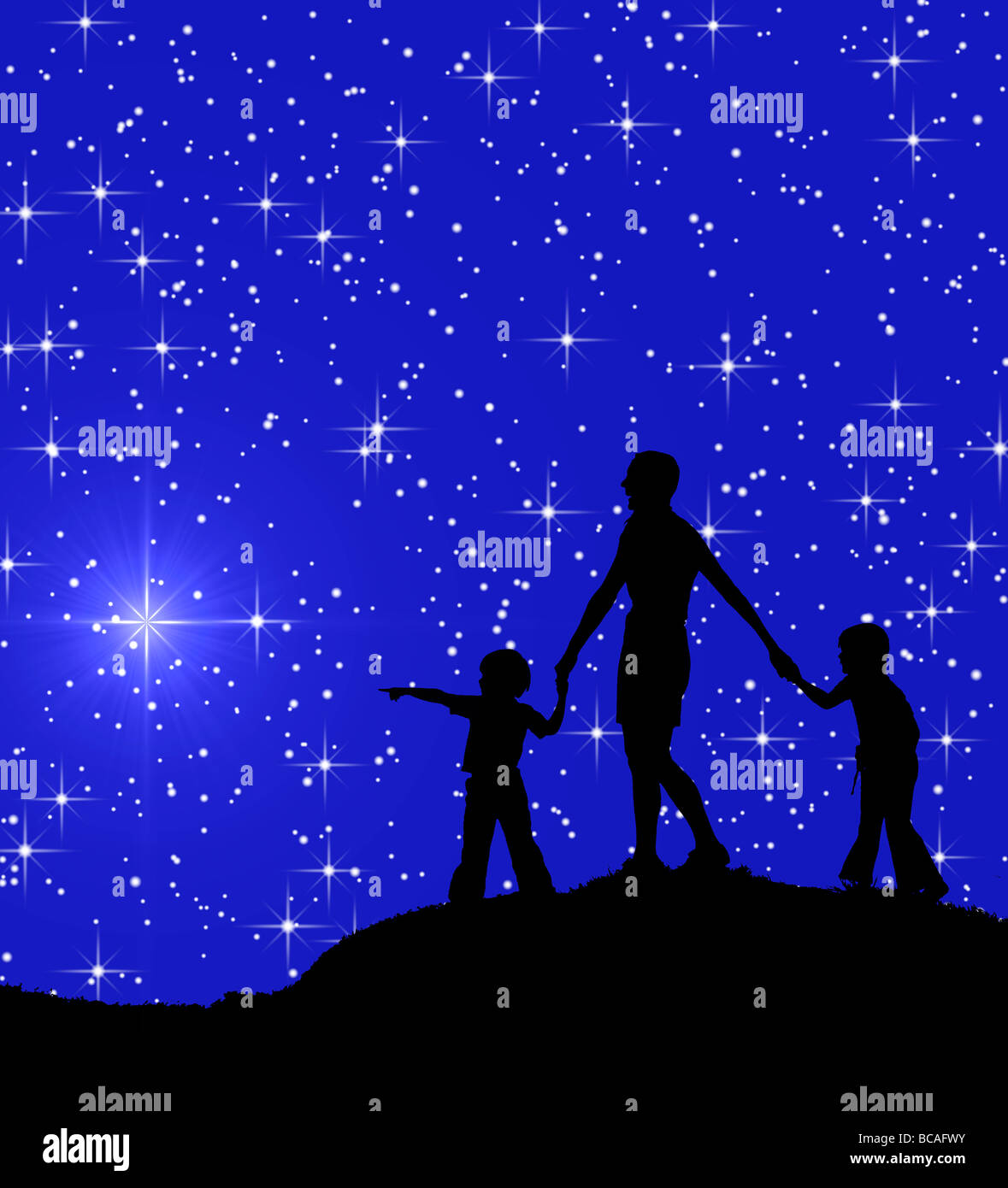 Kids looking at night sky hi-res stock photography and images - Alamy