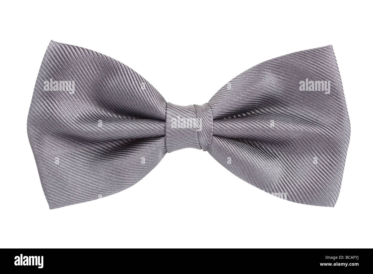 Silver bow tie isolated over white background Stock Photo - Alamy