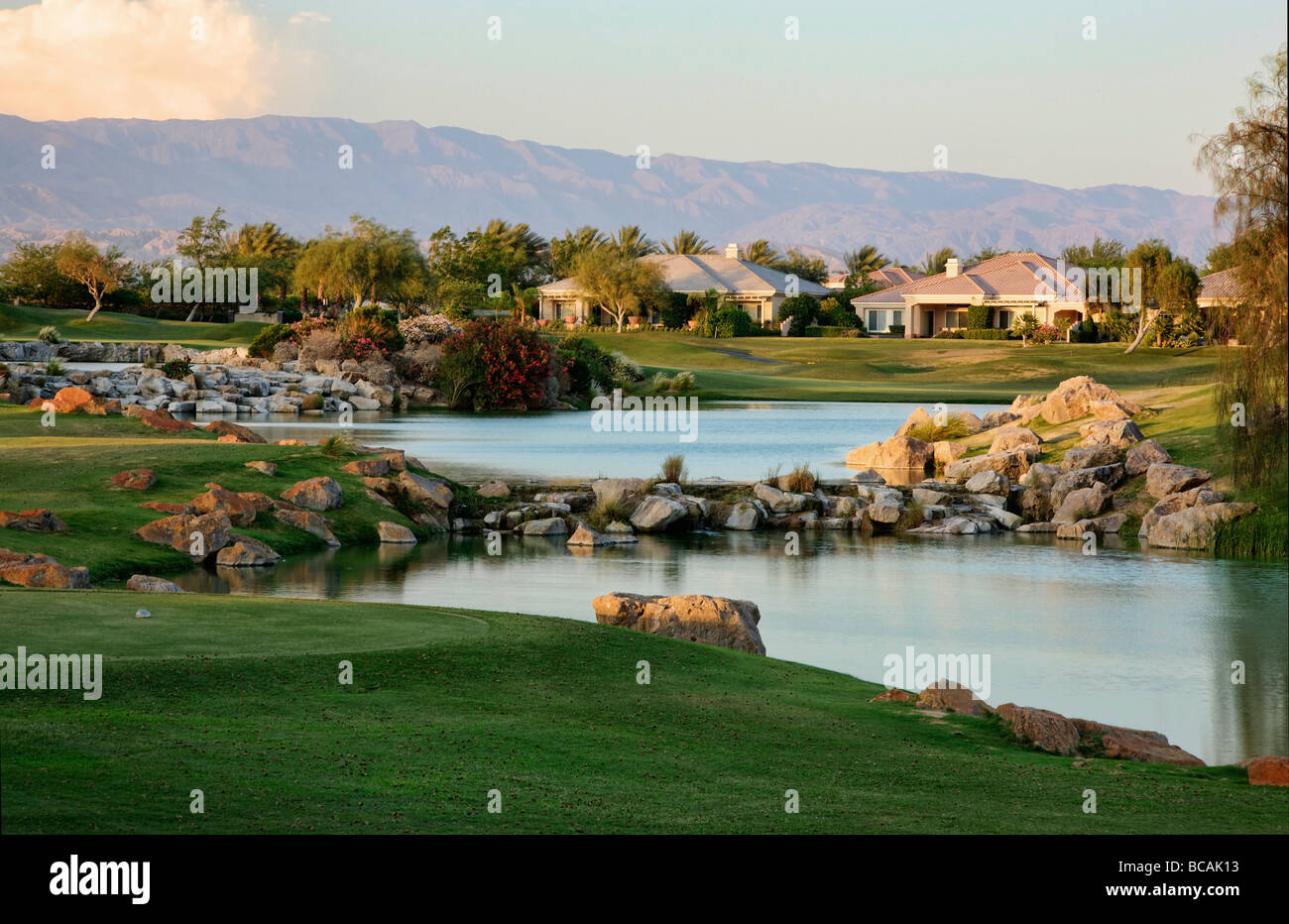 Golf Course Homes Stock Photo