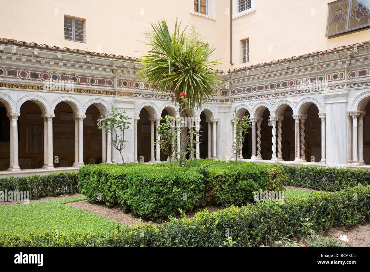 Cloisters of the Basilica di San Paolo fuori le Mura Rome Italy Stock Photo