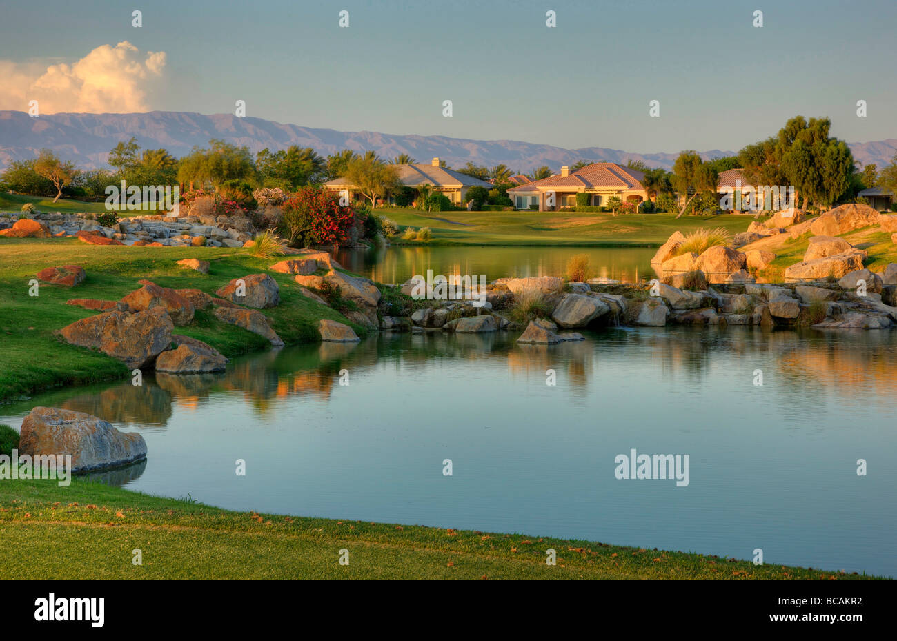 Golf Course Homes Stock Photo