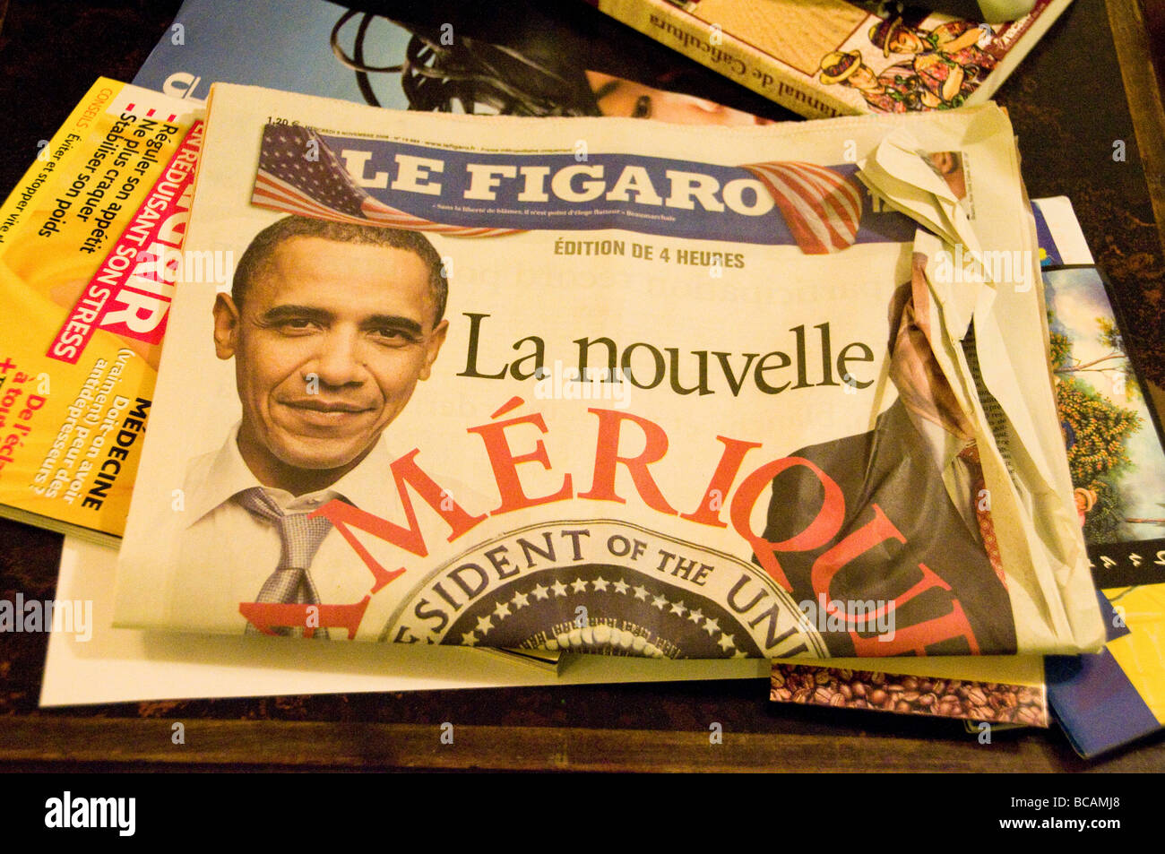 Election Day Paper in Paris Stock Photo