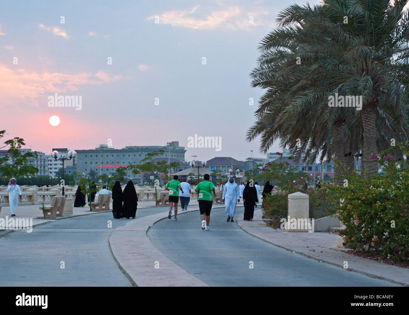 Dammam sunset on the Al Khobar seafront Stock Photo