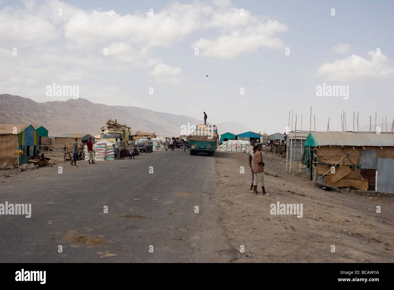 Elidar Afar region salt flats near Eritrean border Ethiopia Stock Photo