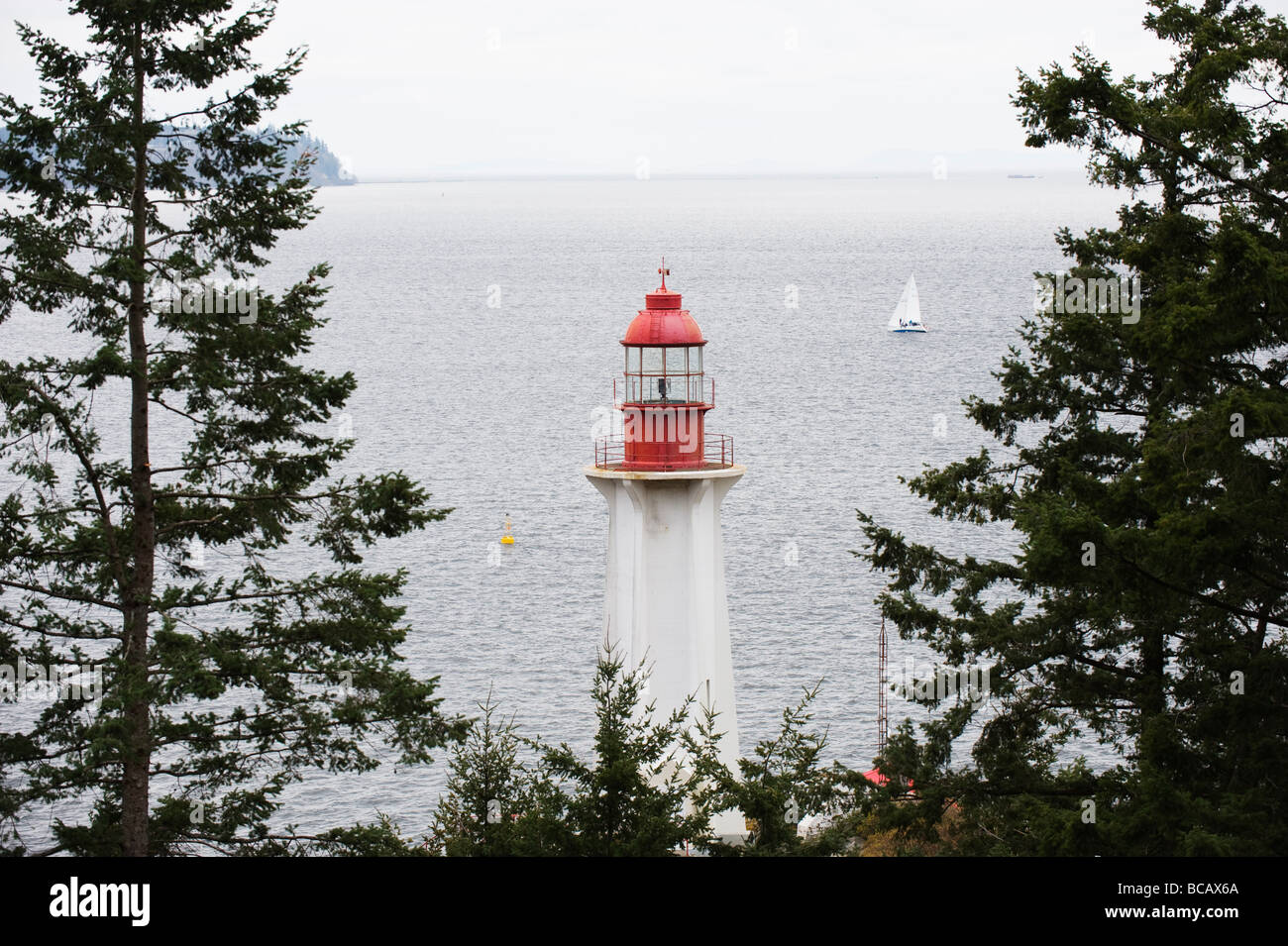 Point Atkinson lighthouse on the Strait of Georgia Vancouver British Columbia Canada Stock Photo