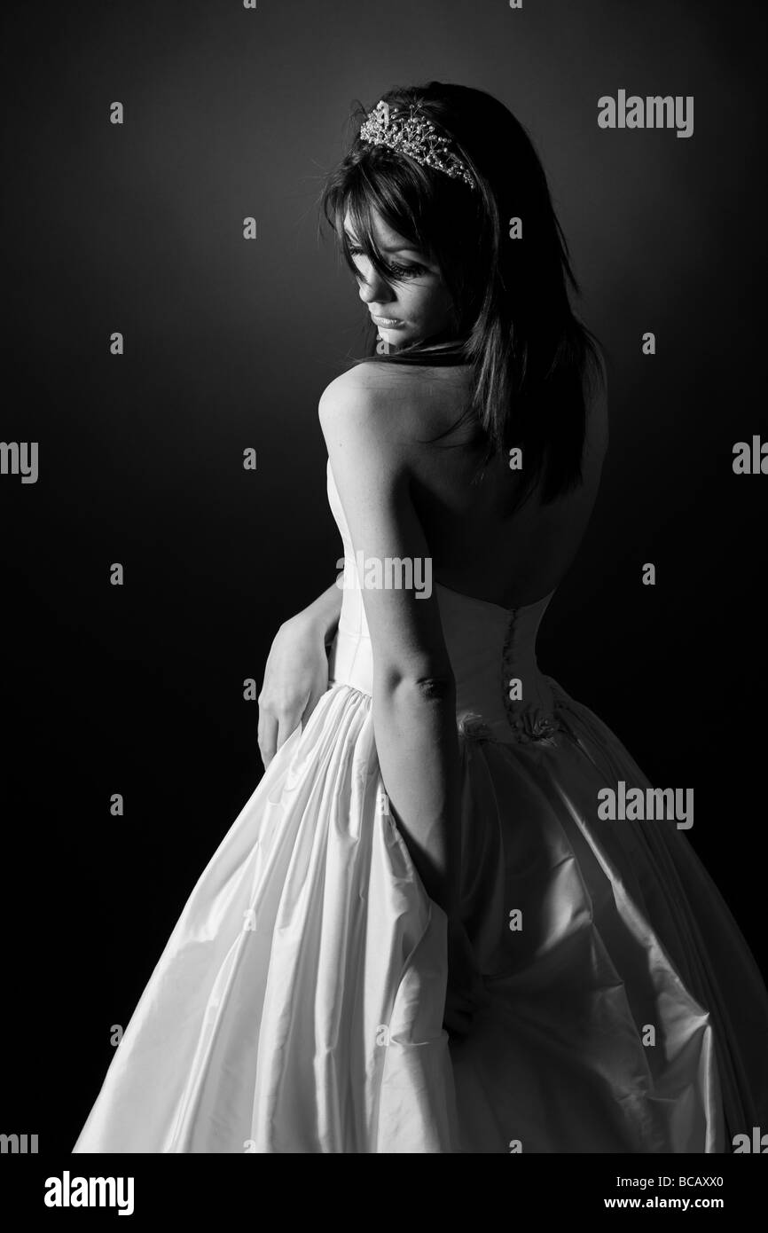 Back of a young lady teenage girl Black and White Stock Photos & Images ...