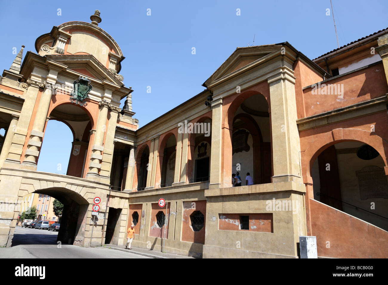 start of the portico the longest in the world which leads to the church of san luca on via saragozza bologna italy Stock Photo