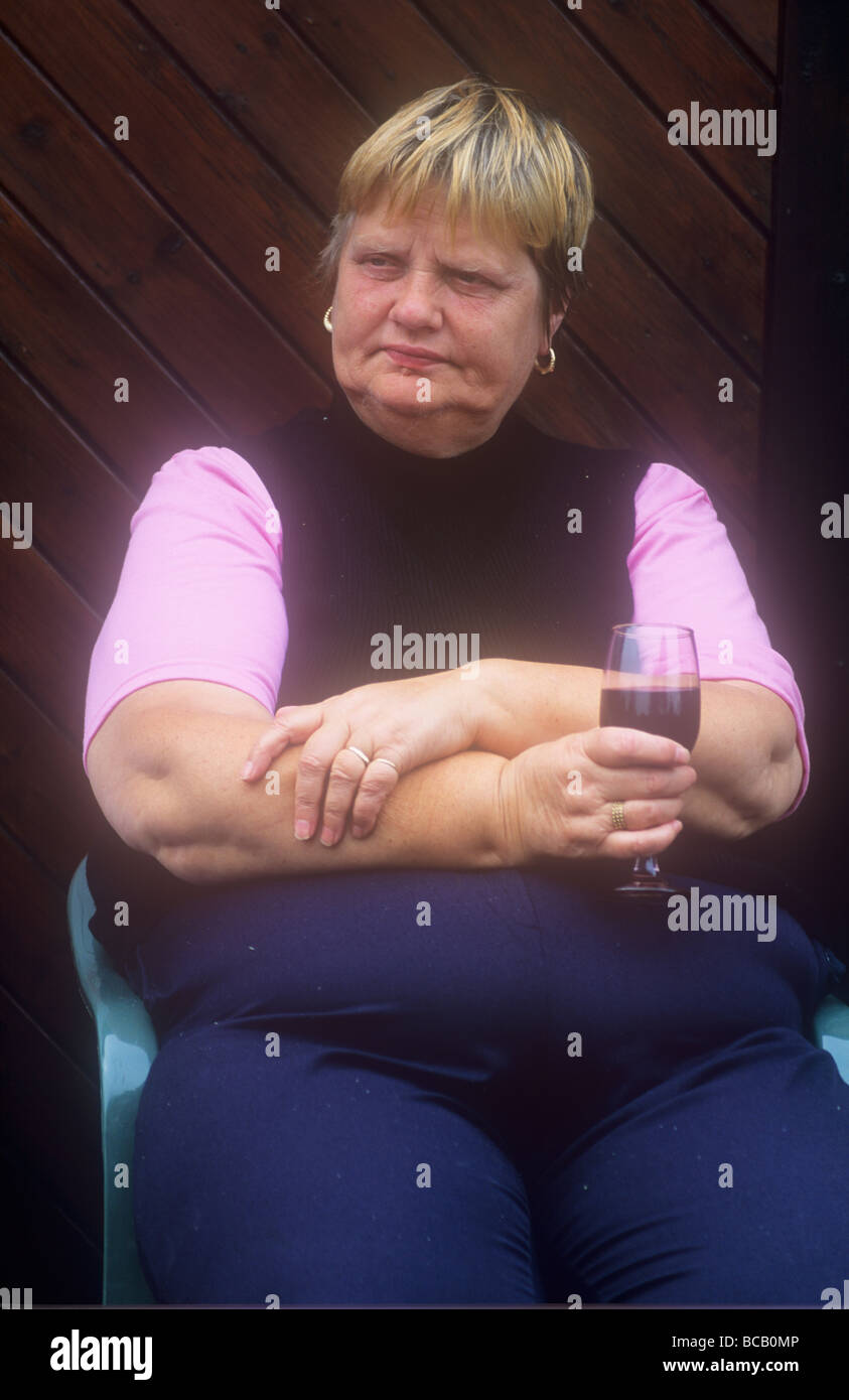 Fat woman drinking wine hi-res stock photography and images - Alamy