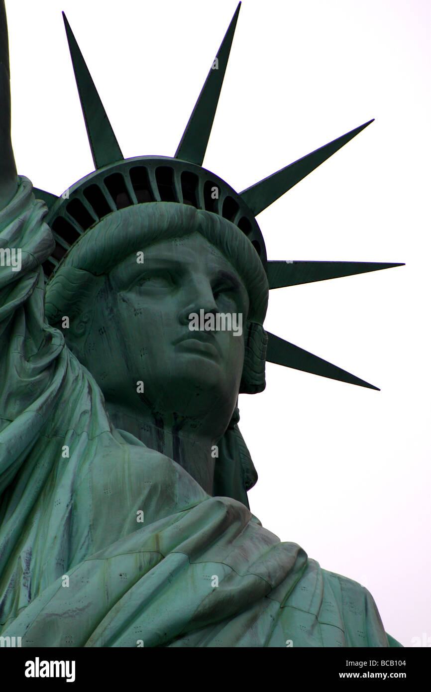 Statue of Liberty face & crown Stock Photo