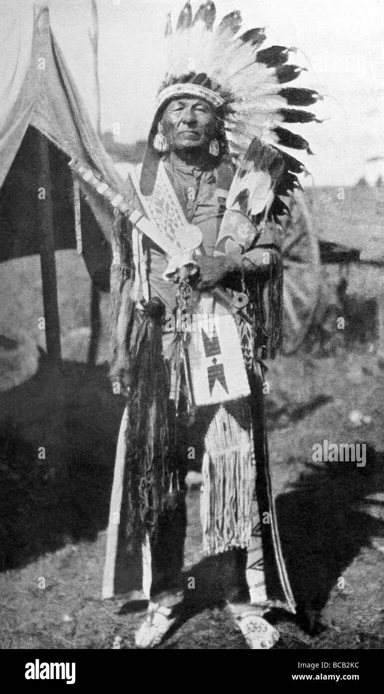 This photograph of an Omaha Indian dates to 1914 Stock Photo