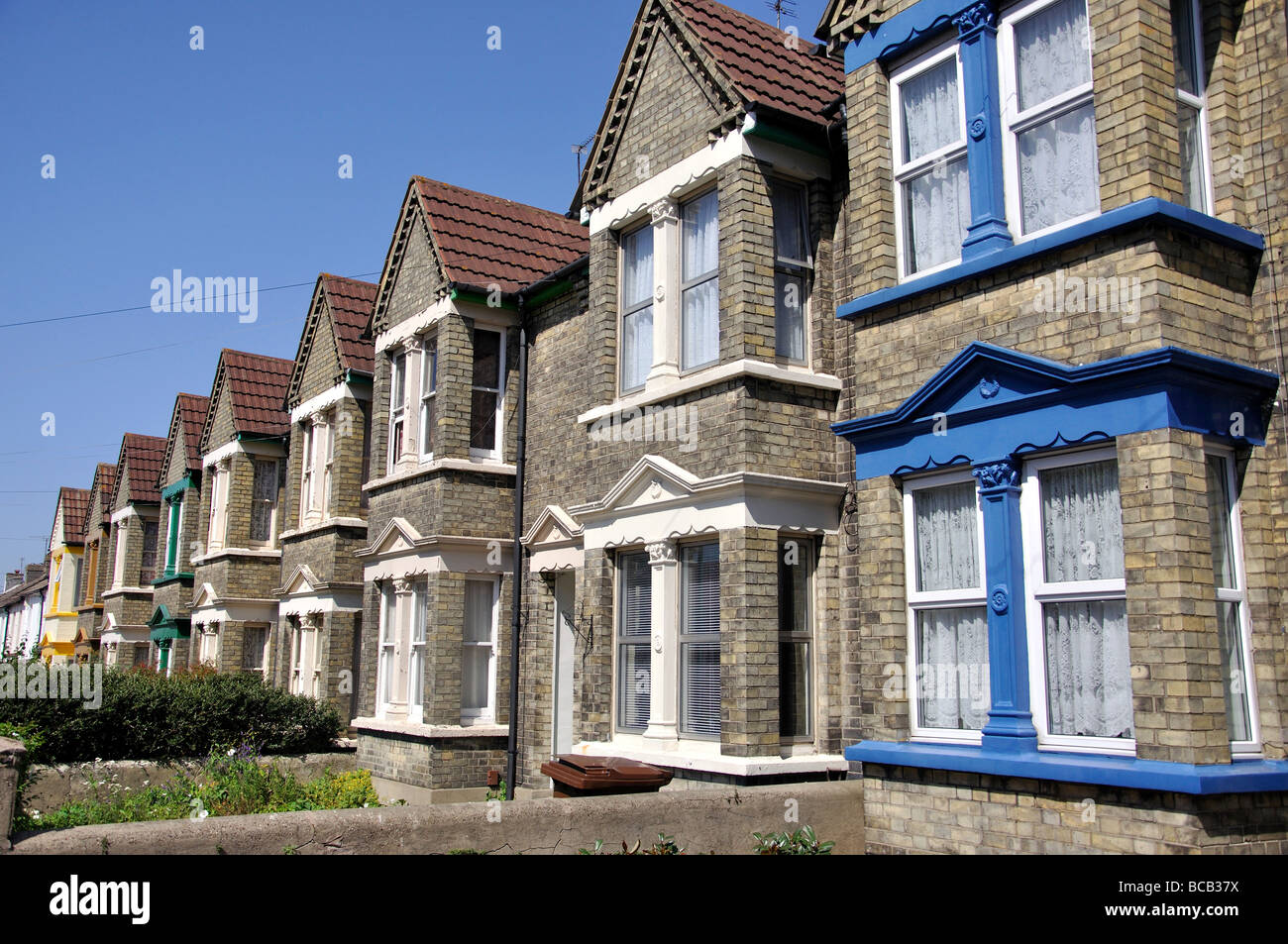 Terraced houses, London Road, Gillingham, Kent, England, United Kingdom Stock Photo