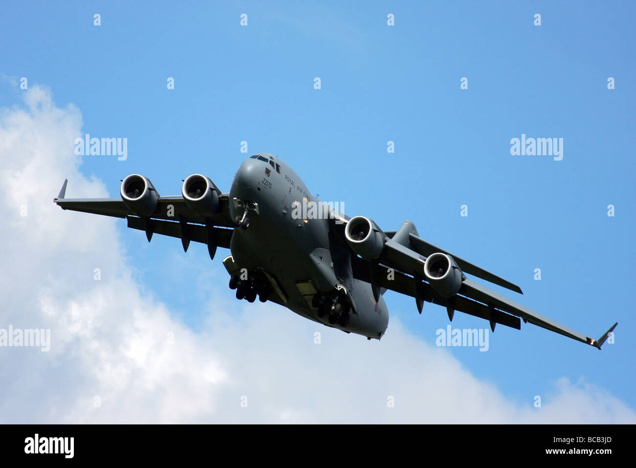 Boeing C 17 Globemaster III on finals at Brize Norton Airfield Oxfordshire UK Stock Photo