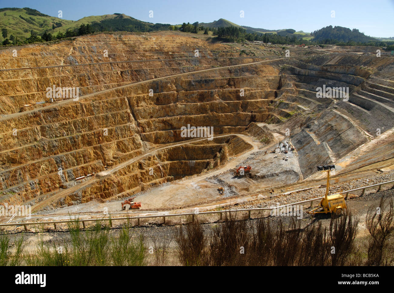 Open-cast gold mine, Waihi, The Coromandel, New Zealand Stock Photo