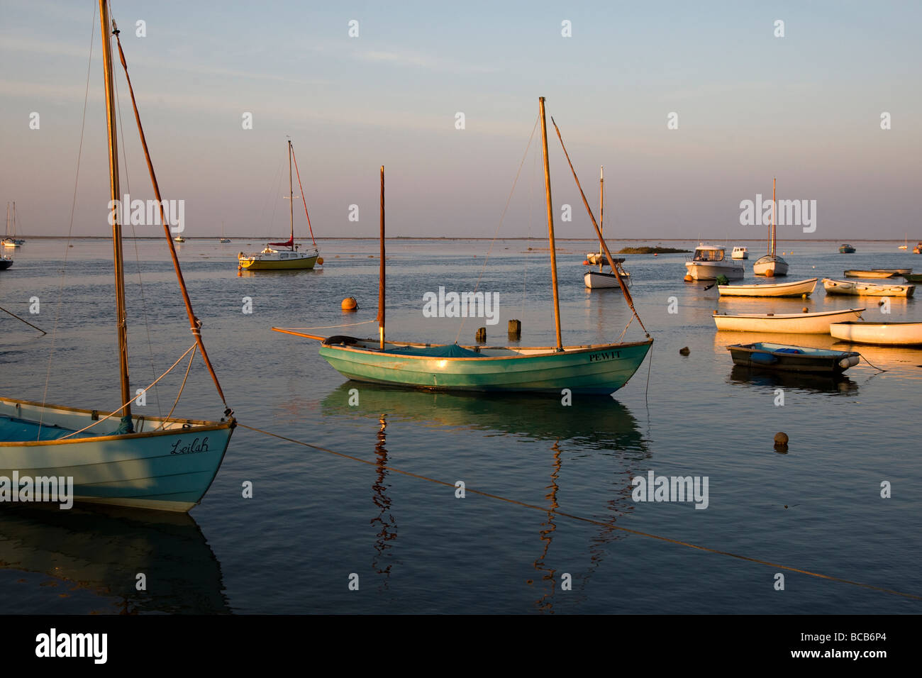 Still waters in Wells Harbour, Norfolk Stock Photo Alamy