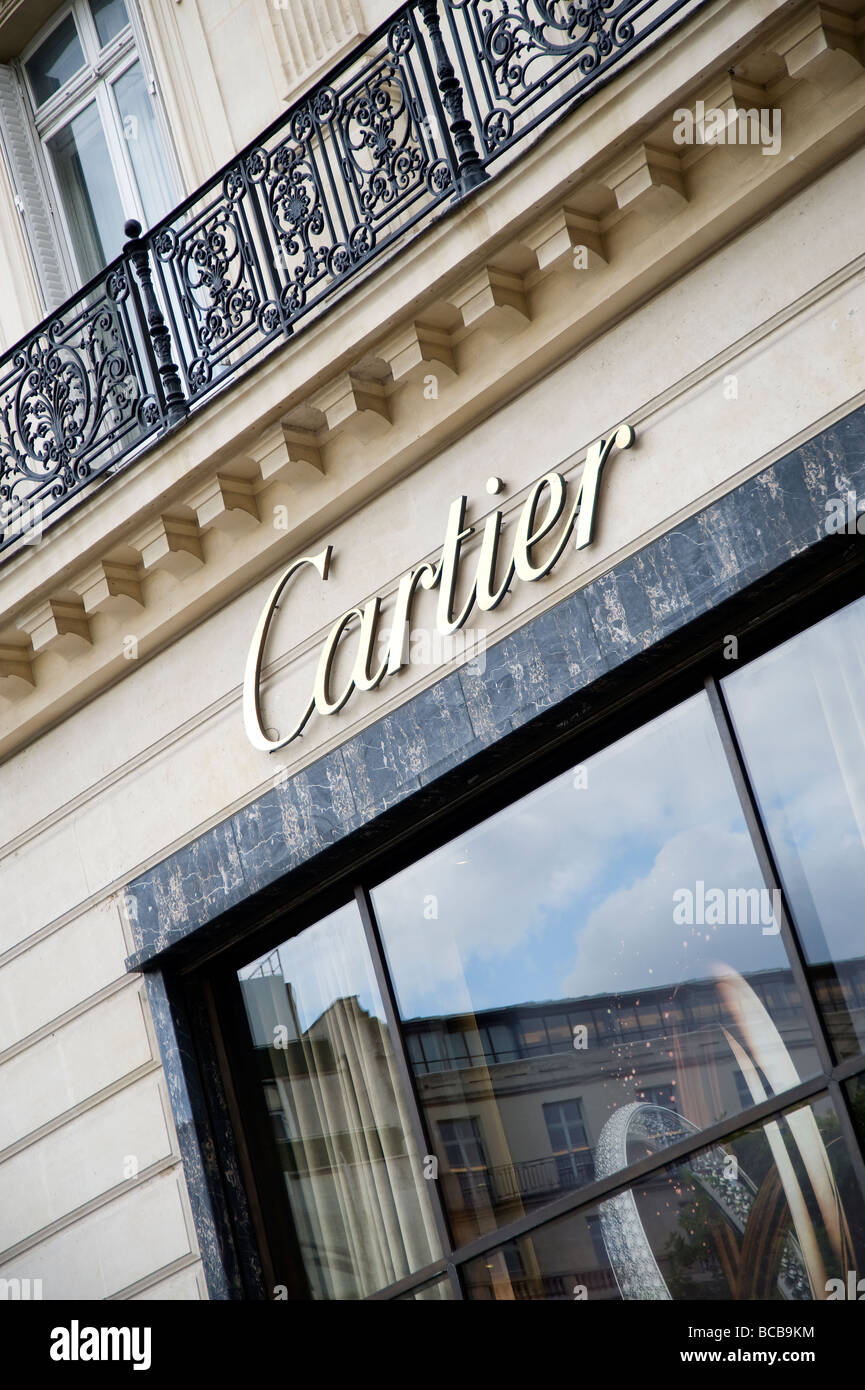 Cartier boutique in Paris, champs elysees Stock Photo