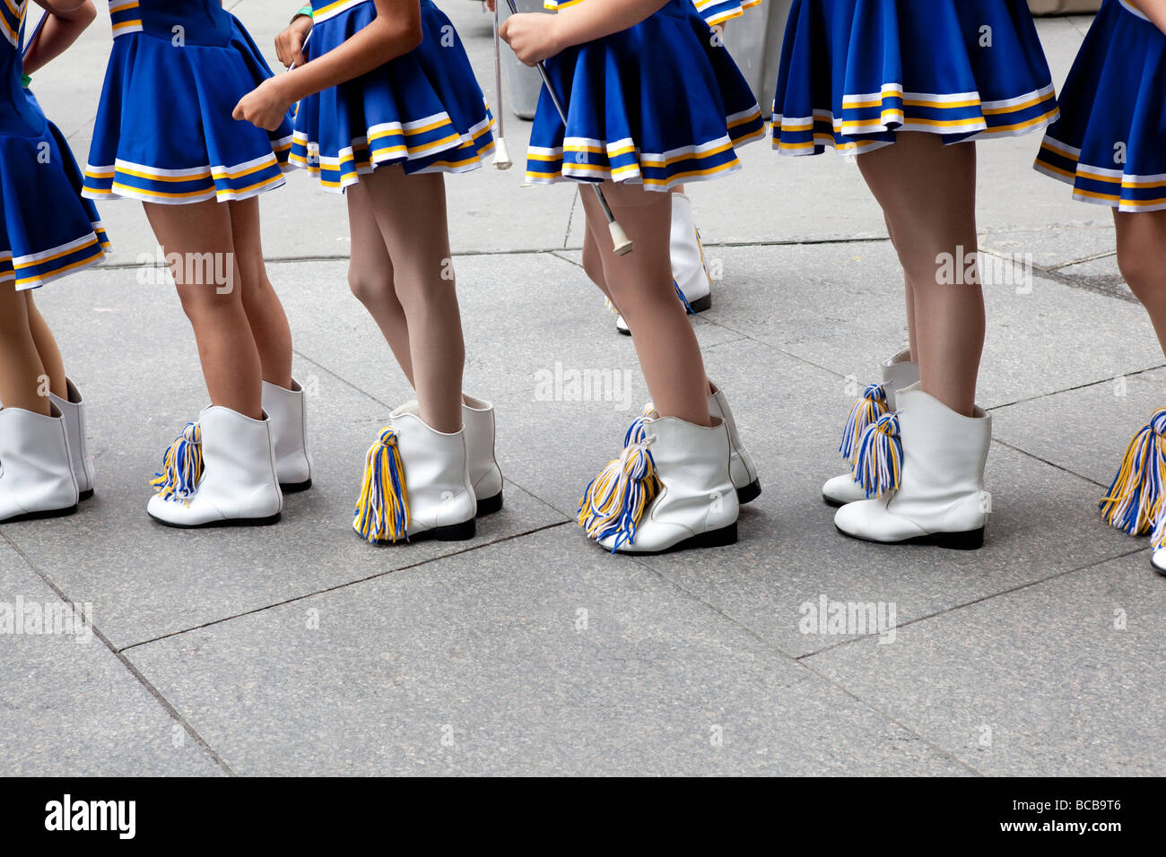 Majorettes on their way to the Puerto Rican day parade Stock Photo - Alamy