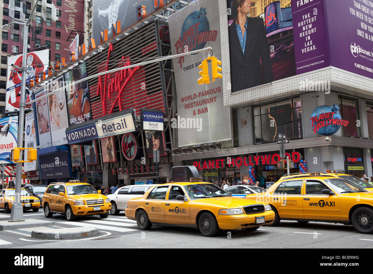 Planet Hollywood on Broadway in NYC Stock Photo