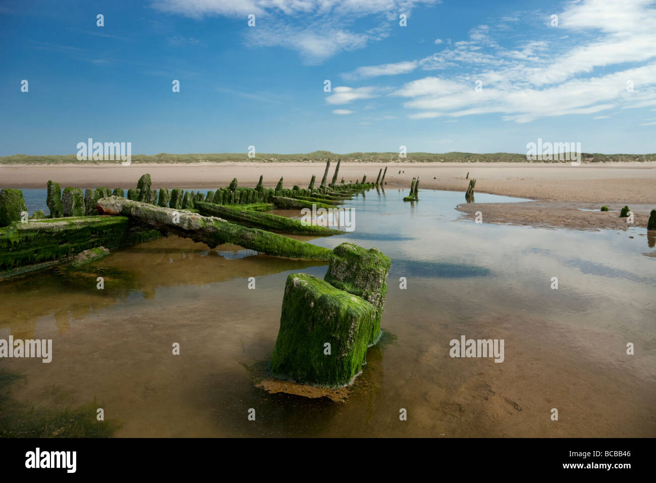 Shipwreck, Sefton Coast, UK Stock Photo