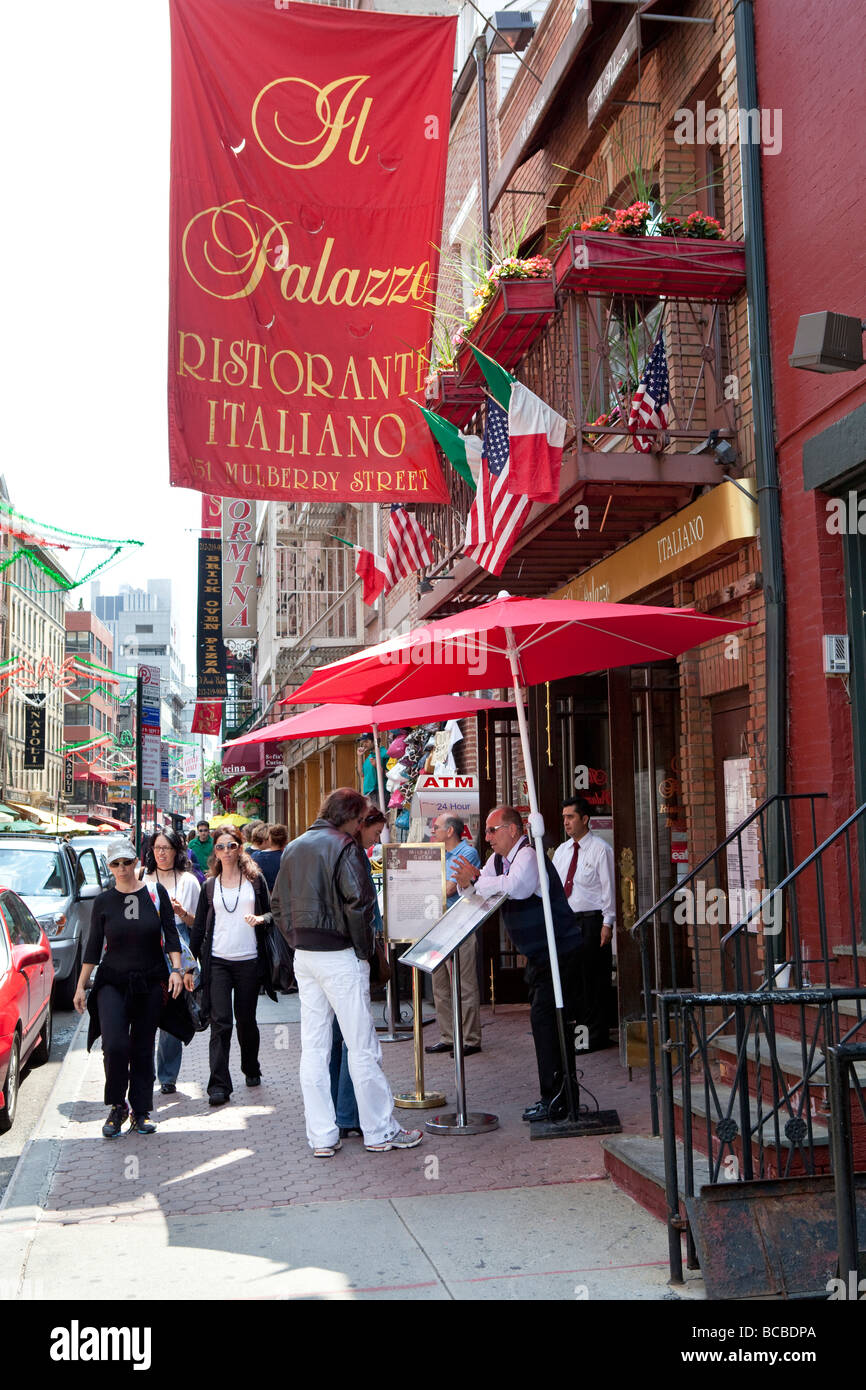 Restaurant in little Italy NYC Stock Photo Alamy