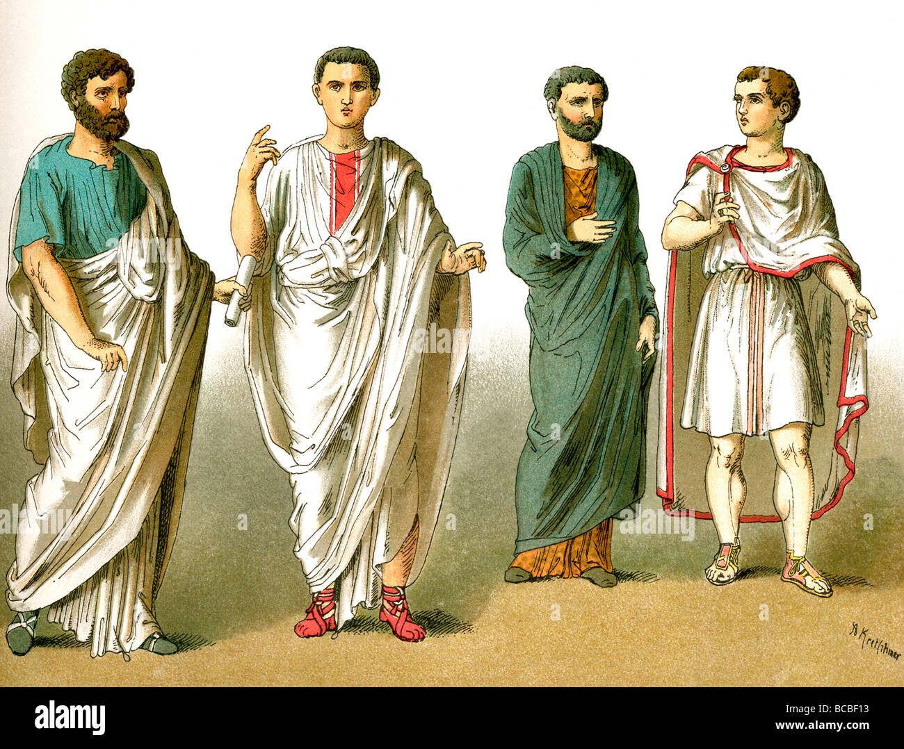 The figures represent a Roman public orator, a senator, a citizen of ...