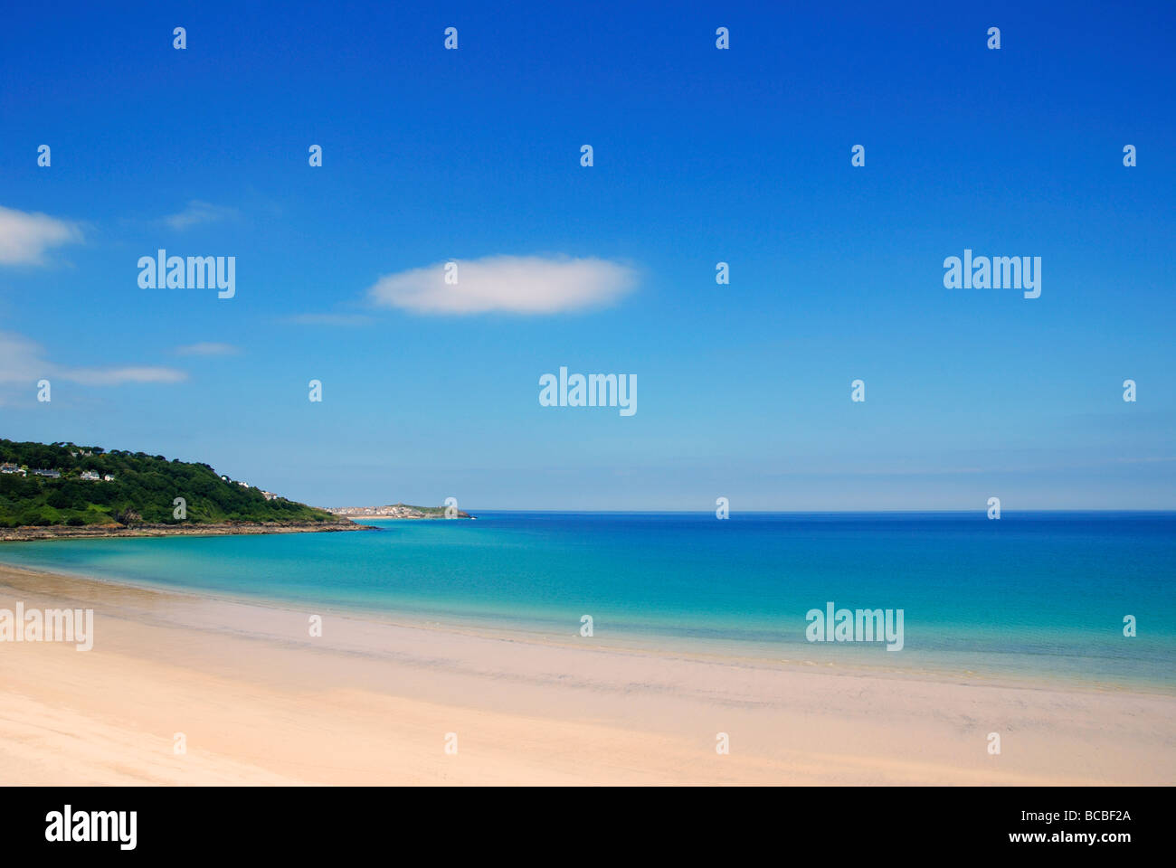 a tranquil scene at carbis bay near st.ives in cornwall, uk Stock Photo