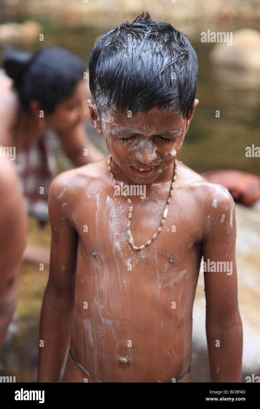 Child, The Backwaters, Kerala India Stock Photo